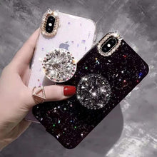 Load image into Gallery viewer, Lxury Bling Glitter Silicone Gem holder case cover for Iphone XS MAX XR X 8 7 6 6S Plus Gem Air Bag Case Back Cover