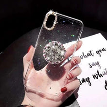 Load image into Gallery viewer, Lxury Bling Glitter Silicone Gem holder case cover for Iphone XS MAX XR X 8 7 6 6S Plus Gem Air Bag Case Back Cover